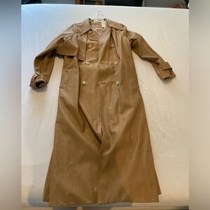 Faux leather trench coat